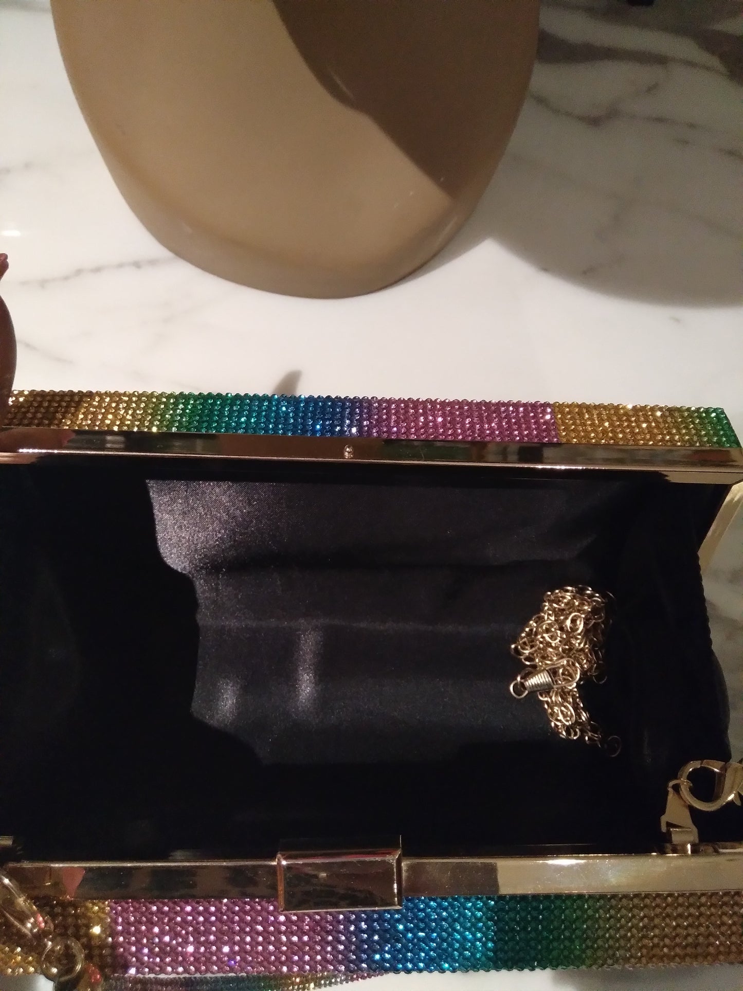 Multicolor Rhinestone Clutch